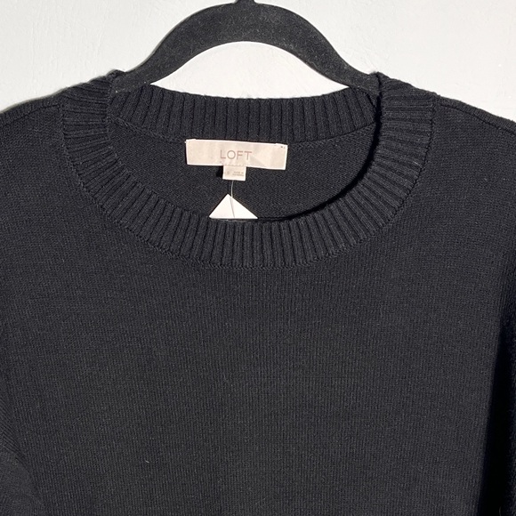 LOFT Classic Black Crew Neck Tunic Sweater Small NWT - Picture 3 of 10